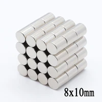 100pcs 8x10 mm n35 super strong round neodymium magnets craft rare earth powerful magnet 810mm