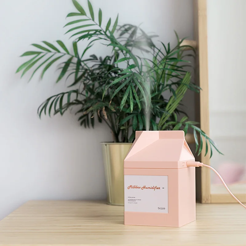 Молочная коробка мини USB милый увлажнитель воздуха тихий ультразвуковой