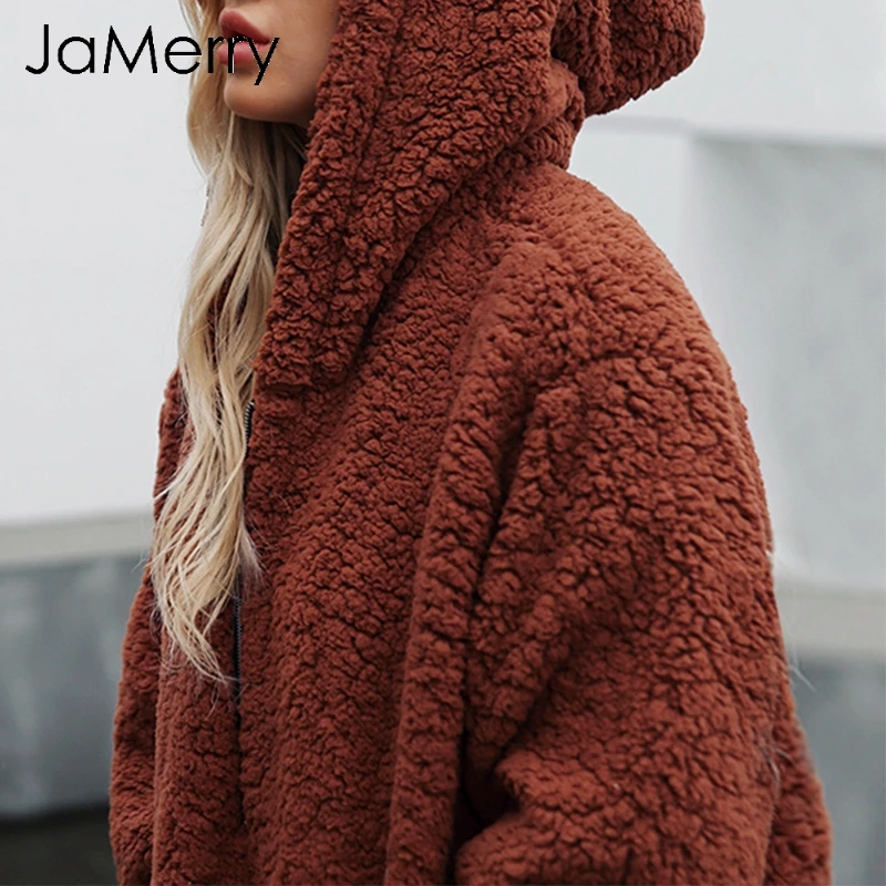 JaMerry искусственная овечья шерсть Толстая Женская куртка пальто плюс размер