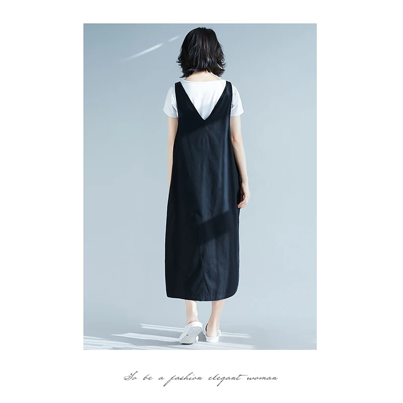 Платье-комбинезон большого размера Женский мешковатый сарафан на каждый день