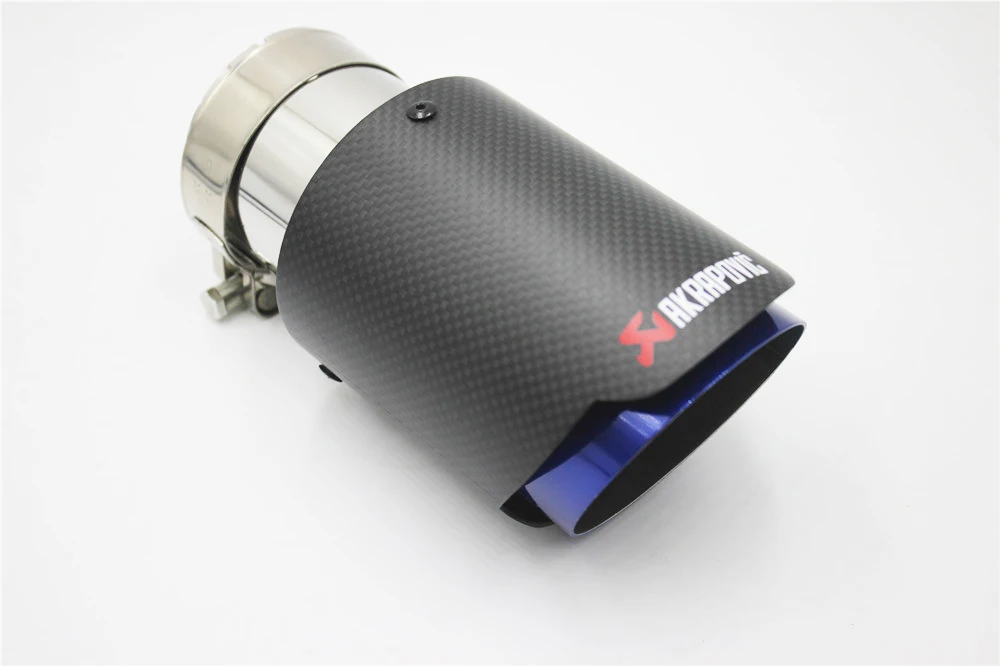 1 шт. вход 63 мм выход 89 мм Универсальный наконечник выхлопной трубы akrapovic наконечник из углеродного волокна+ синий концевой выпуск глушитель наконечник
