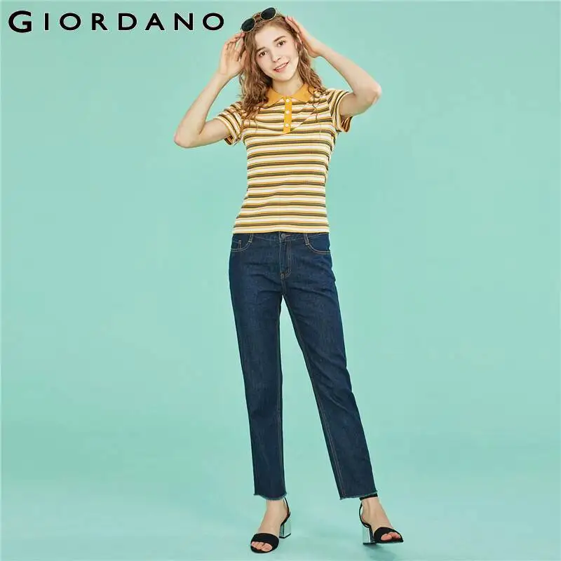 Giordano женское поло женские толстовки контрастного цвета мужской пуловер Женский