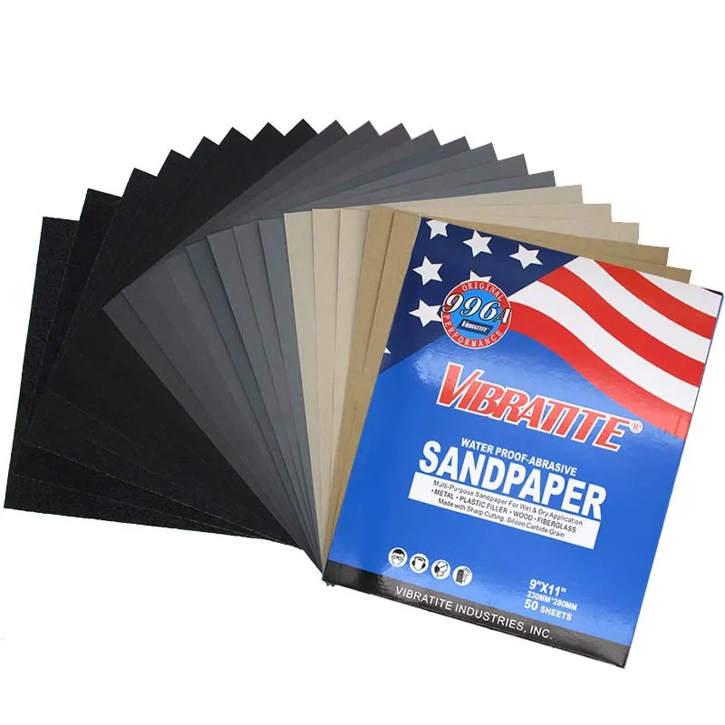 

5 Sheet 9"x11" Waterproof Sandpaper Abrasive Paper 600 to 10000 Grits Wet/Dry for Automotive Sanding Wood Furniture Finishing