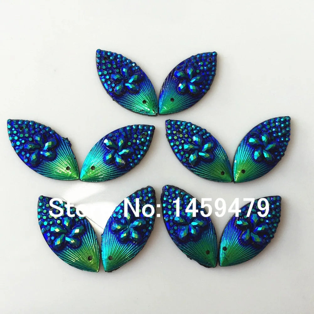 Темно-синий маркиза Смола Стразы драгоценный камень 120 шт 11x24 мм ручной работы с