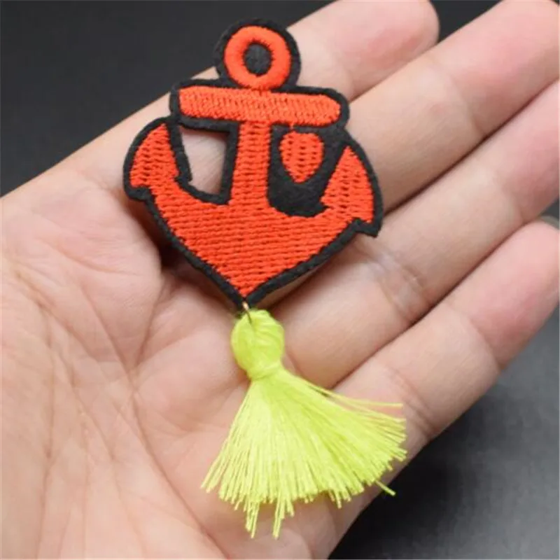 Уличная мода кисточки наклейки значок Diy вышивка патч с якорем дело ним гладить