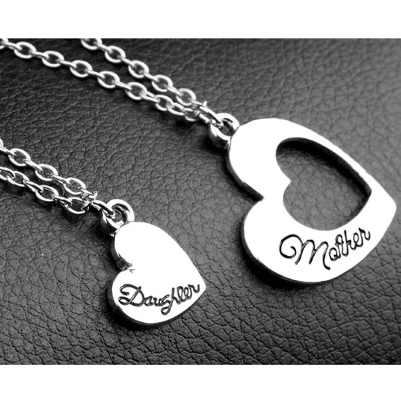 2 шт./компл. подвеска в виде сердца для матери и дочери Очаровательное ожерелье на