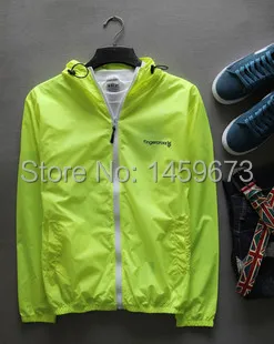 The new 2014 free shipping hooded translucent zipper thin section sport trench coat is prevented bask in clothes men and women|clothes deals|clothes
