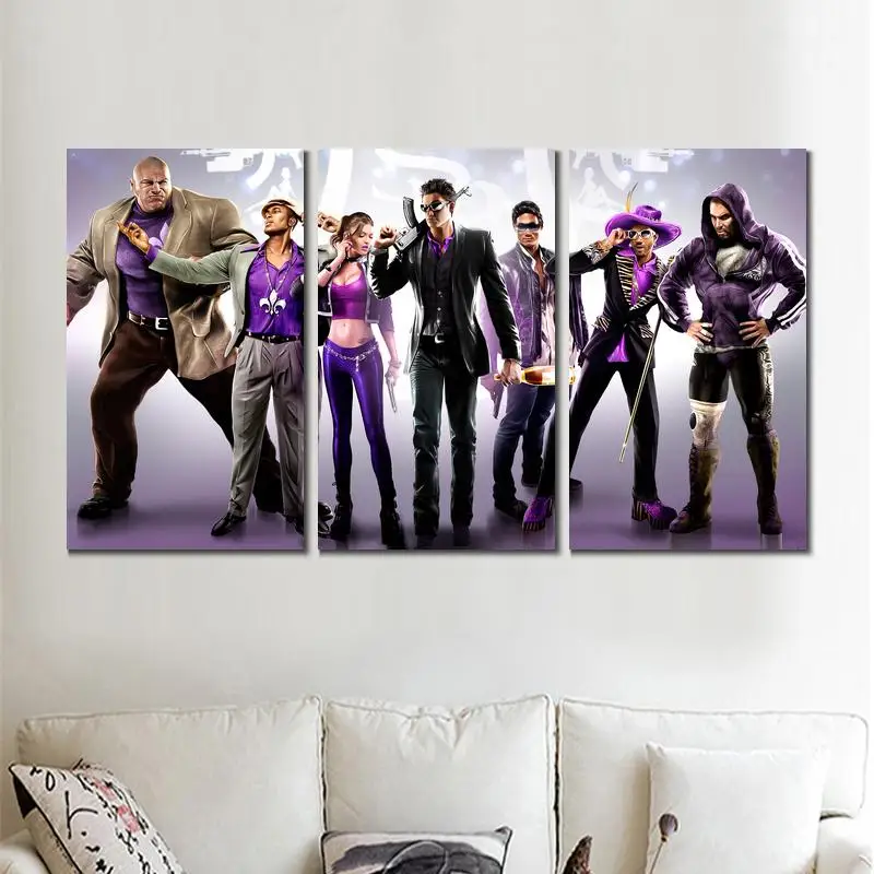 Холст искусство фотографии 3 компл. saints row третий принт живопись для декор в