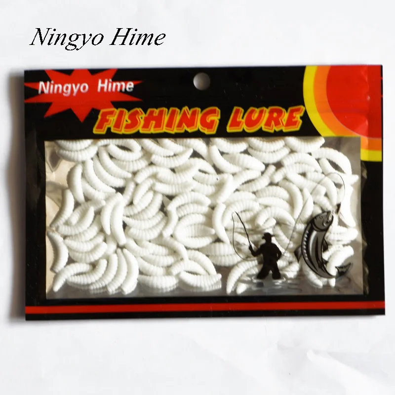Ningyo Hime, 100 шт./лот, 5 цветов, приманка для рыбалки, мягкие приманки, хлеб, червь, приманка с запахом, биомиметический, мягкий червяк личинка, износ, поддельная приманка