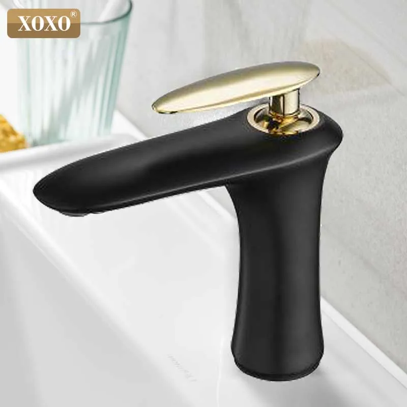 

XOXO Basin Faucet Hot and Cold Water Brass Black white chrome Bathroom Mixer Tap Single Handle Basin Water Sink Mixer Tap 22005