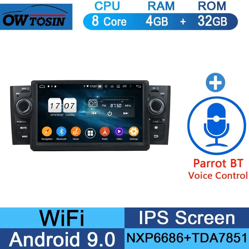 32G Parrot BT " ips 8 ядерный 1024*600 4G+ 64G Android 9,0 автомобильный dvd-плеер для Fiat LINEA 2007 2008 2009 2000 2010 2011 2012 2013 CarPlay Parrot BT - Цвет: 32G Parrot BT