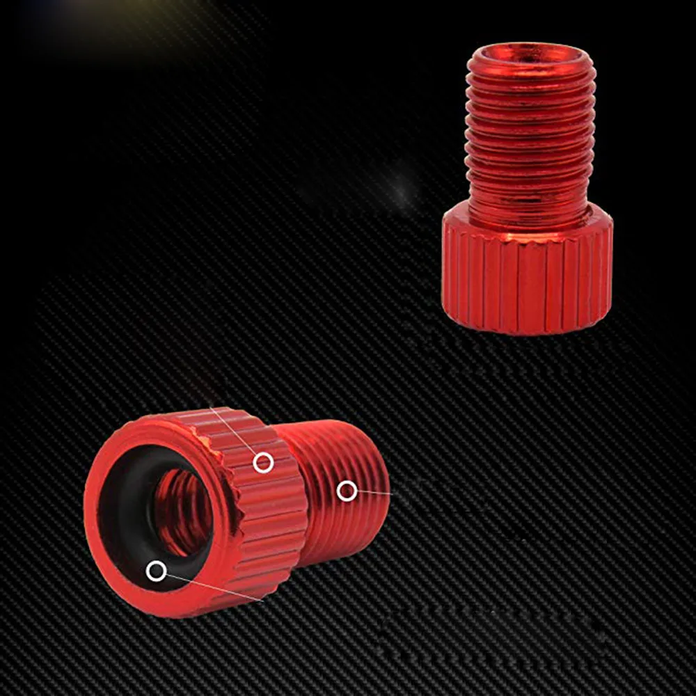

5PC Aluminum Alloy Valve Adapter Bicycle Road Racing Bike Inner Tube black red Valve adapter Bicycle nozzle Accessories F073#30