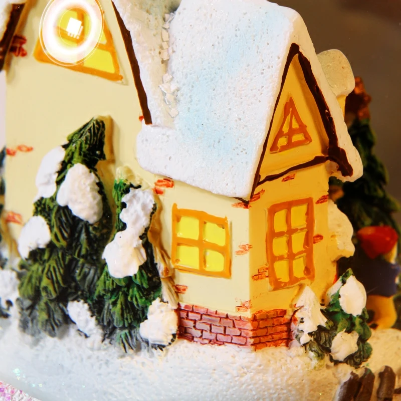 2016 new Christmas lights with snowflakes rotating Castle crystal ball music box | Дом и сад
