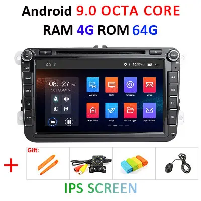 Ips DSP Android 9,0 64G 2 DIN dvd-плеер для сиденья Altea Leon Фольксваген Толедо Passat b6 V6 B7 POLO golf 5 6 touran TIGUAN SAGITAR gps - Цвет: 4G 64G-with DVD