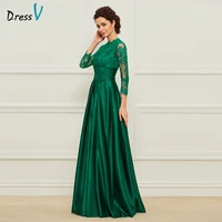 dressv green long mother of the bride high neck a line floor length 34 sleeves lace formal party mother of the bride dress