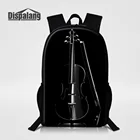 Прямая поставка, школьные ранцы с принтом скрипки для девочек и мальчиков, детский рюкзак из полиэстера с музыкальными нотами, женский и мужской рюкзак на плечо, рюкзак