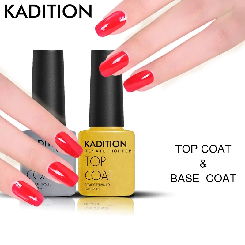 KADITION Top layer Sticky Base Coat 8 мл длинные прочный верх пальто УФ светодио дный лампа