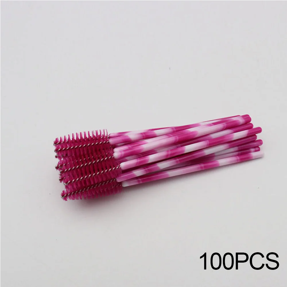 100pcs RR 50/100 шт одноразовые палочки Masacara аппликатор для ресниц кисти Нейлоновые цветные профессиональные инструменты для макияжа - Handle Color: 100pcs RR