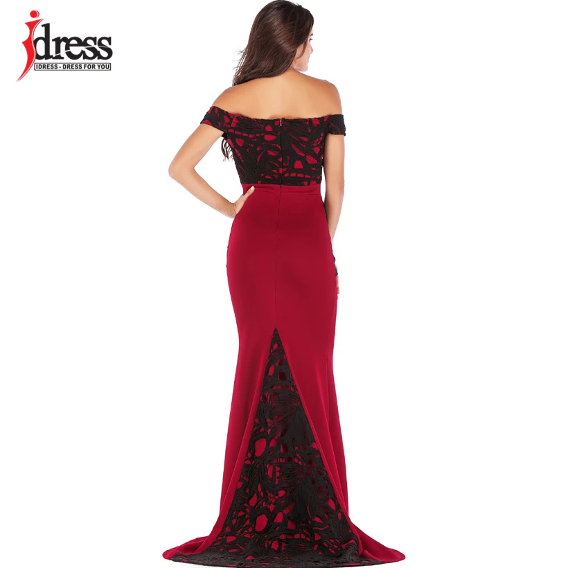 Сексуальное платье IDress женские длинные платья элегантное розовое черное