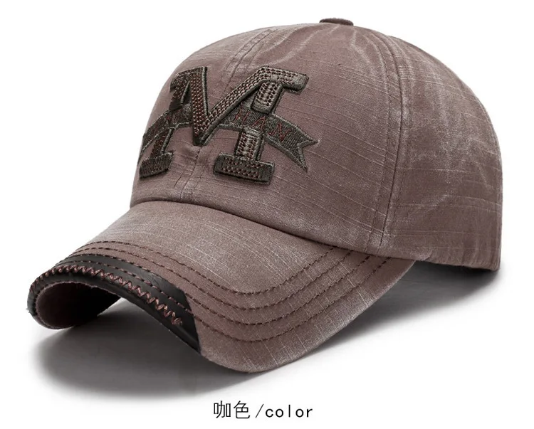 Вымытая джинсовая Бейсбольная Кепка Snapback шапки осень лето шляпа для мужчин и женщин Кепка s Casquette шапки письмо вышивка Gorras - Цвет: brown