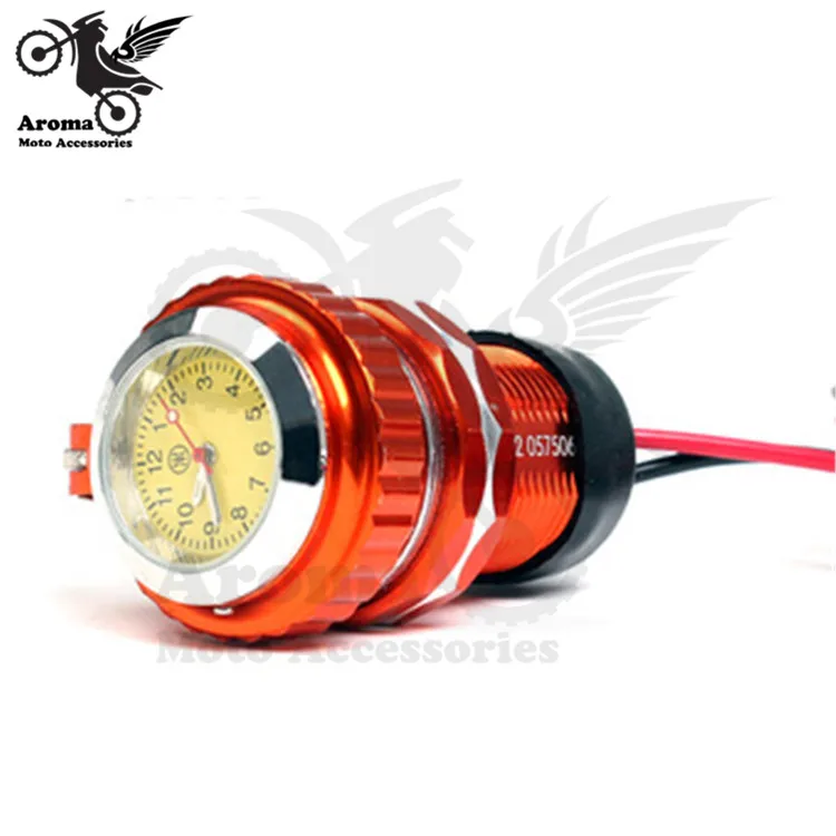 Мотоциклетные часы с зарядным устройством для телефона алюминиевая наклейка на