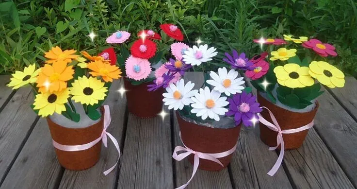 Happyxuan 4 шт. DIY цветочный горшок фетровая текстильная игрушка Искусство ремесло Наборы Детский сад креативный ручной работы развивающие для девочек