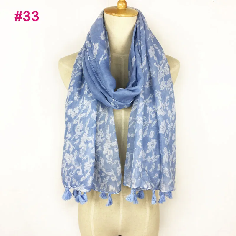 Очень красивые два цвета кисточкой мусульманской моды хиджаб шарф женщин|hijab