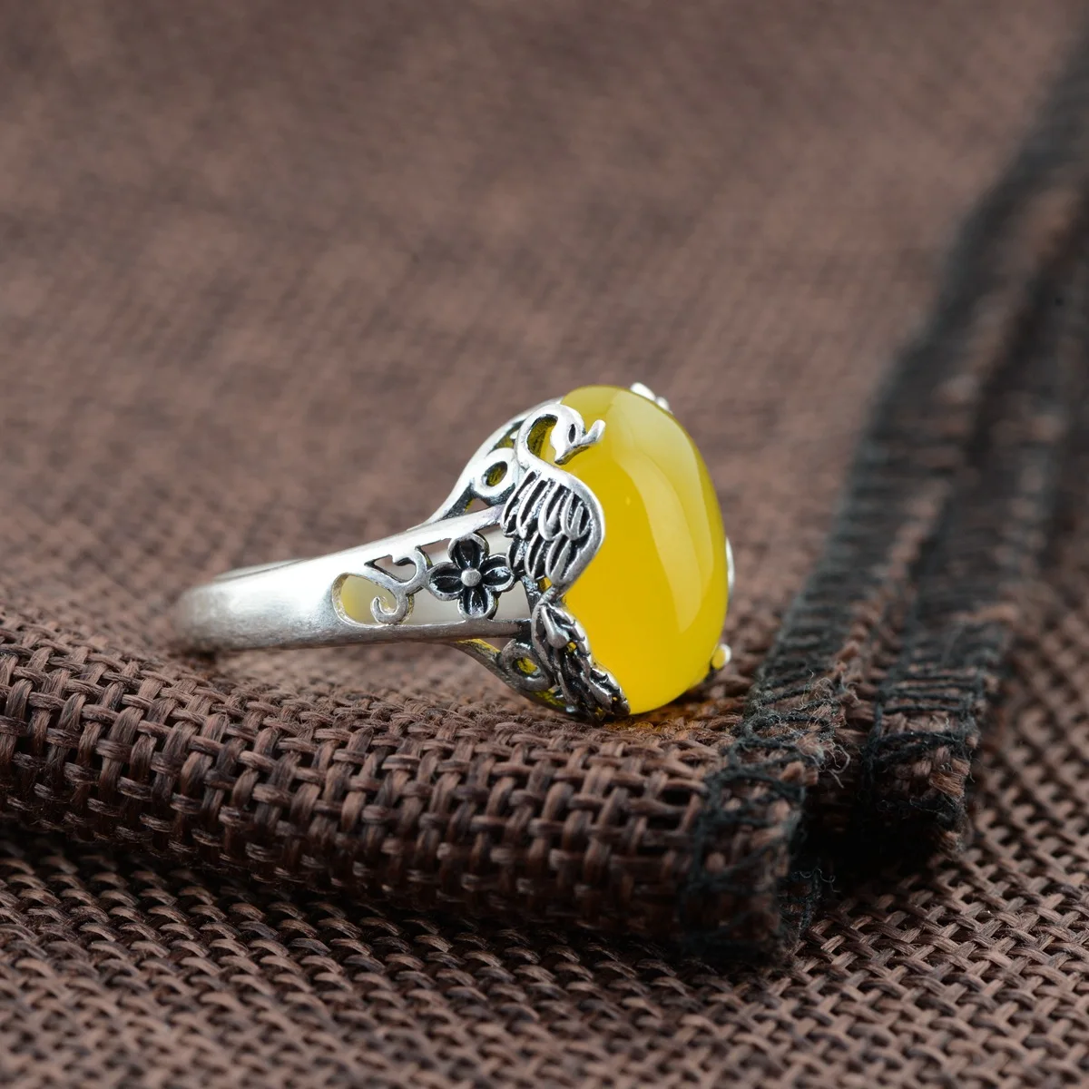 925 пробы серебряные кольца с драгоценными камнями для женщин Павлин резной