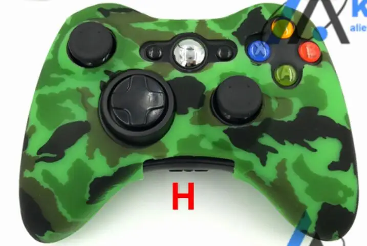 H Камуфляжный силиконовый гелевый мягкий резиновый чехол для Xbox 360 игровой контроллер - Цвет: H