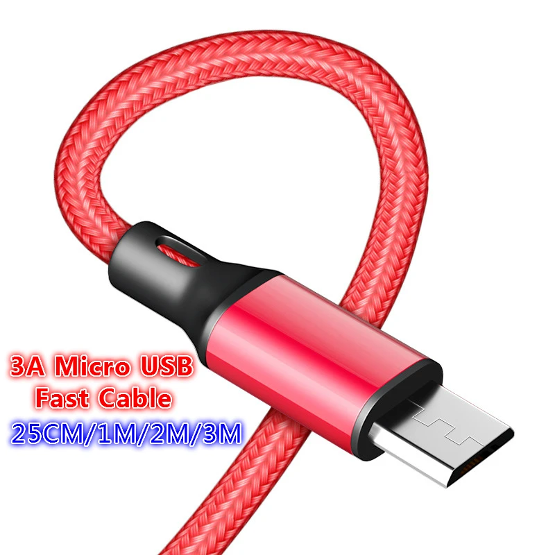 Mzxtby Micro USB кабель 1 м 2 м 3 м Быстрый кабель синхронизации данных и зарядки для samsung huawei Xiaomi LG Oneplus Redmi Micro usb кабели для телефонов