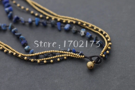 Ожерелье лазурит женское с натуральным камнем|jewelry leather necklace|jewelry box necklace holdernecklace