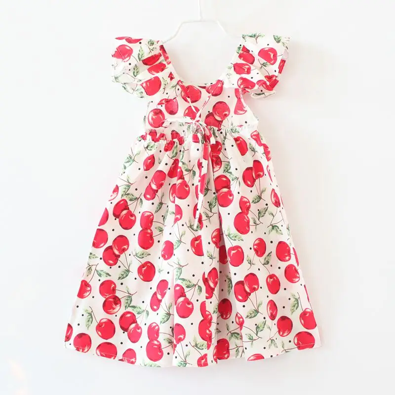 ShiJ Baby Girls Dress Summer Kids Outfits Cherry Sundress | Детская одежда и обувь