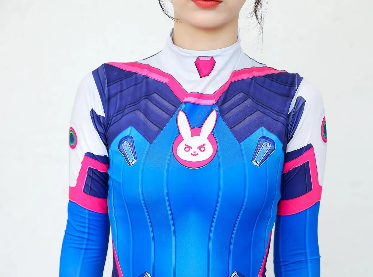 D VA костюм для косплея женский/женский косплей на Хэллоуин два зентай костюм кэтsuit на заказ лайкра спандекс цифровой принт боди