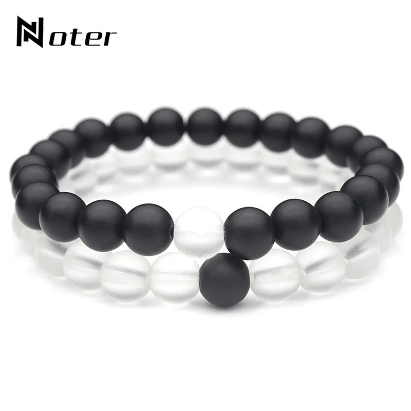 Минималистский 2 шт./компл. натуральный матовый камень браслет для Для мужчин