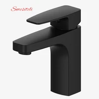 smesiteli wholesale square style brass faucet bathroom vanity sink basin mixer tap matte black finish bathroom faucet