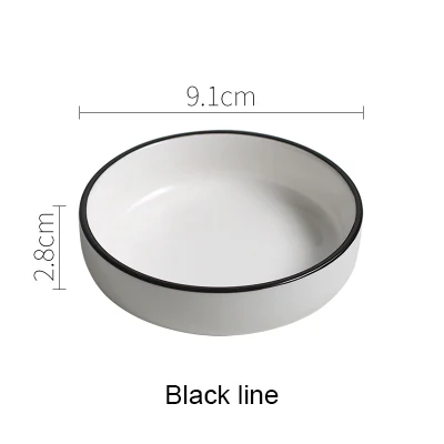 black line dish Европейский стиль, керамические блюда из говядины, простые и креативные салатные тарелки в черную полоску, китайское кухонное блюдо для соуса Akuhome - Цвет: black line dish