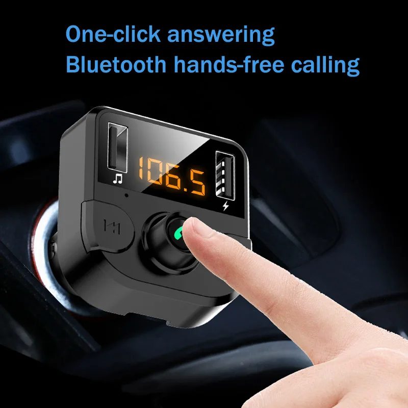 JaJaBor Wireless FM Transmitter Bluetooth Car Kit MP3 Music Player Bluetooth 5.0 Handsfree Calling Dual USB Car Charger