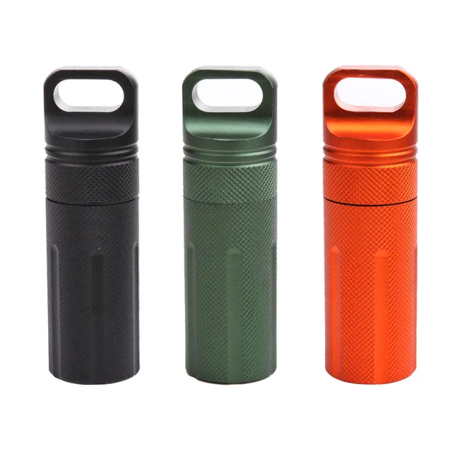 

Waterproof Container capsule dry pill outdoor hike camp medicine holder Survive seal box storage trunk bottle case match