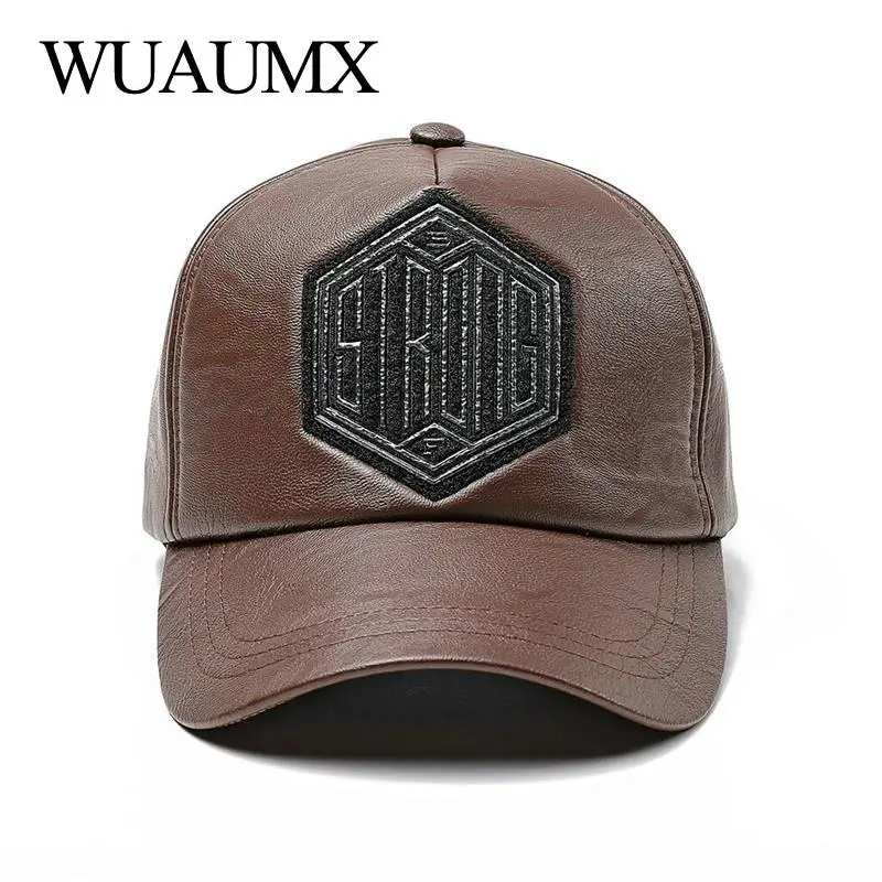 Бренд Wuaumx новые модные бейсболки из искусственной кожи для мужчин и женщин