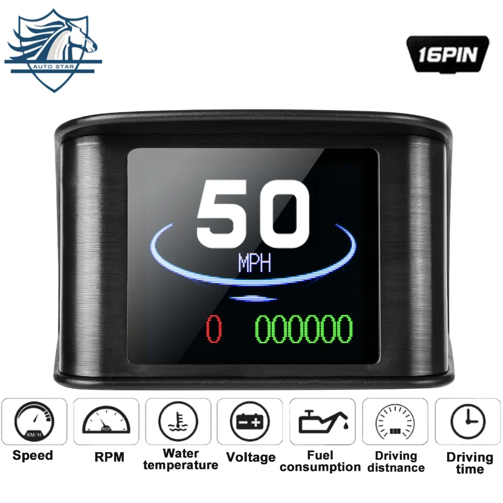 MR CARTOOL M1 OBD HUD головой вверх Дисплей Напряжение температура воды Скорость расход