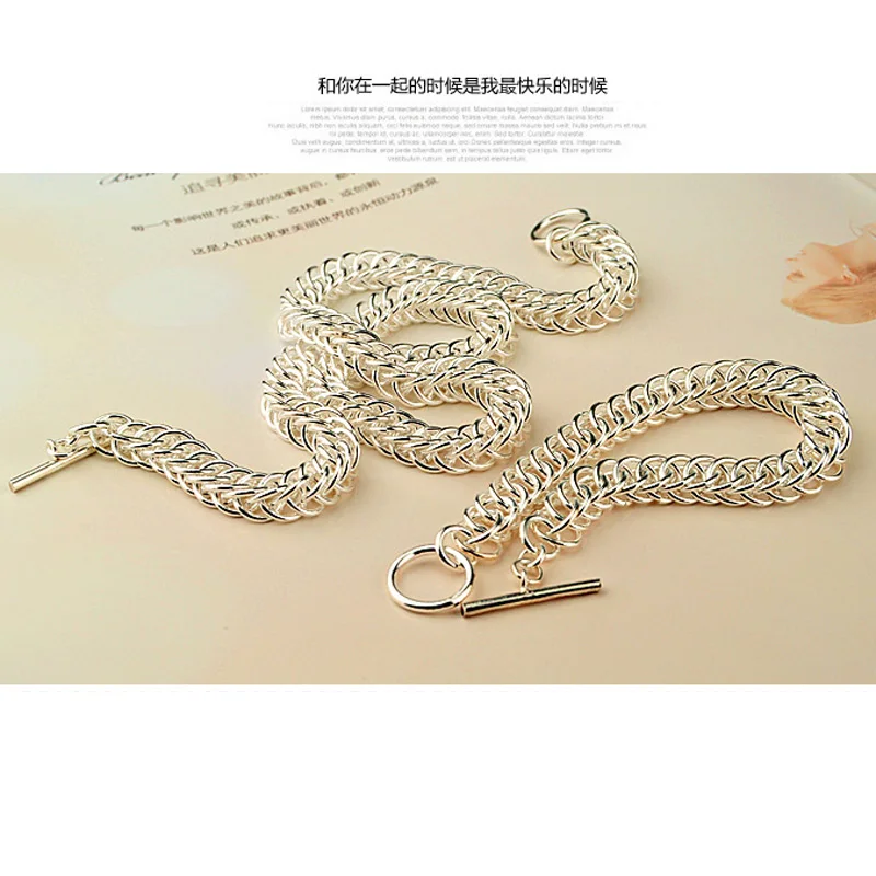 925 pure silver necklace bracelet sets for men keeled chain men's fashion jewelry cool clothes accessories. | Украшения и