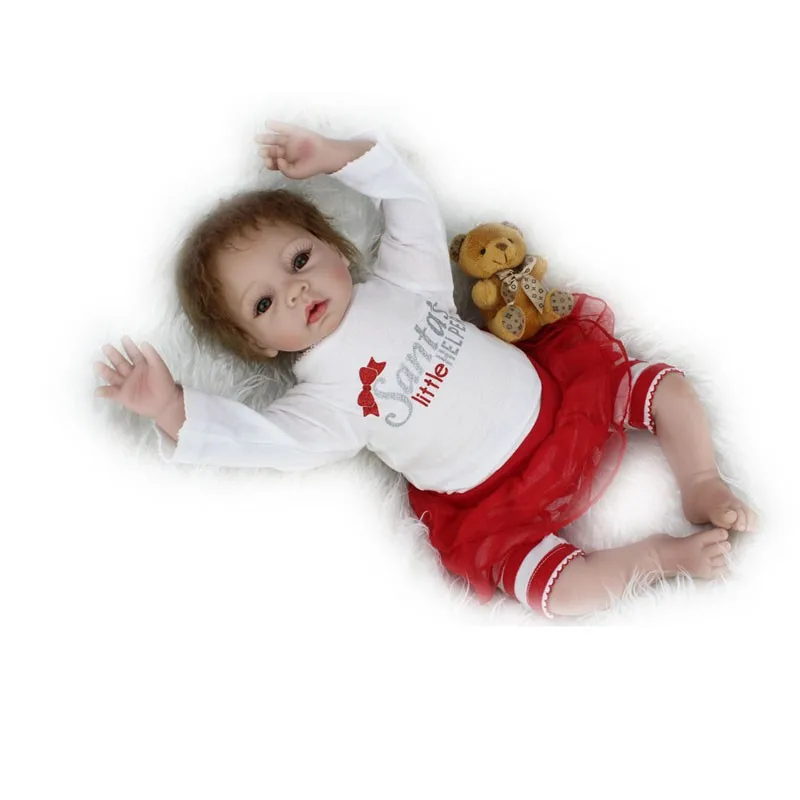 Bebe-Reborn NPK куклы игрушки 22 дюймов 55 см Силиконовые reborn baby Doll реалистичные виниловые куклы для маленьких девочек подарок на день рождения для ребенка