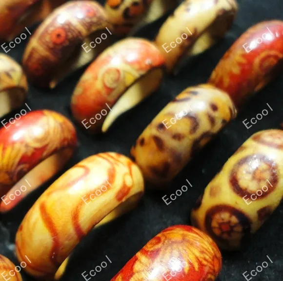 10 шт. модные цельные ювелирные изделия разных размеров деревянные мужские