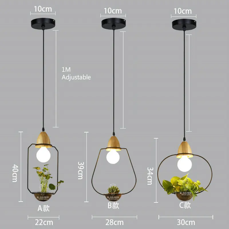 

Artpad Countryside Green Plant Iron Pendant Light Black White Living Room Bar Restaurant Creative Decor Hanging Pendant Lamp E27