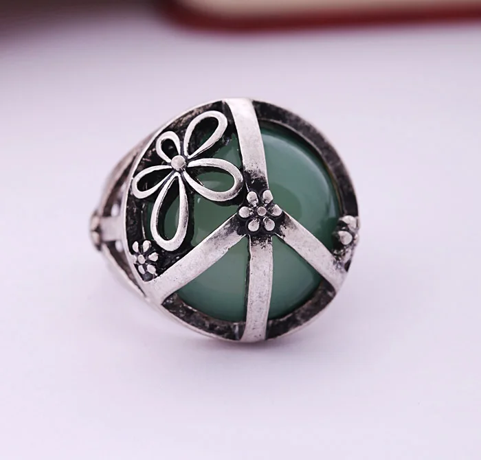 Винтажные синие и красные круглые большие кольца с имитацией драгоценных камней