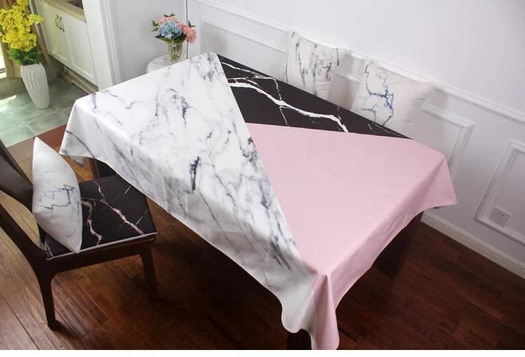 Multicolor marble Роскошная водостойкая скатерть с рисунком мрамора, скатерть с рисунком, льняная хлопковая прямоугольная круглая скатерть - Цвет: Multicolor marble