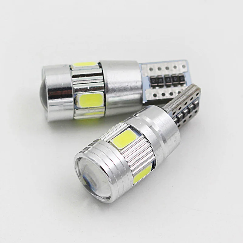1 шт. 12 в пост. Тока CAN BUS T10 W5W 6led 5630 проектор SMD объектив автомобильная сигнальная