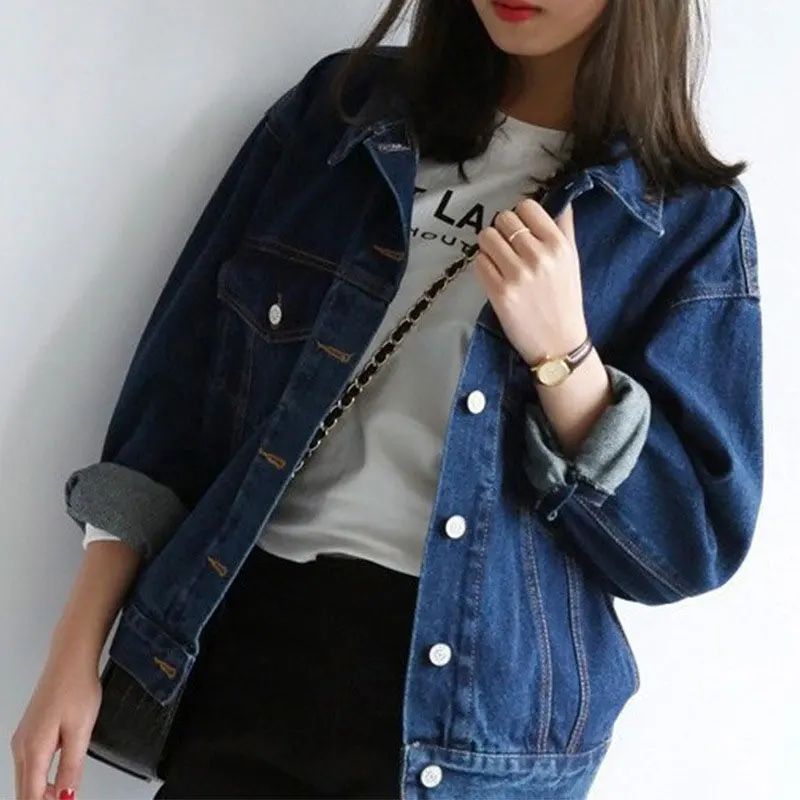 Новый Для женщин джинсовая куртка джинсы пальто свободные Chaquetas Mujer Famale Винтаж