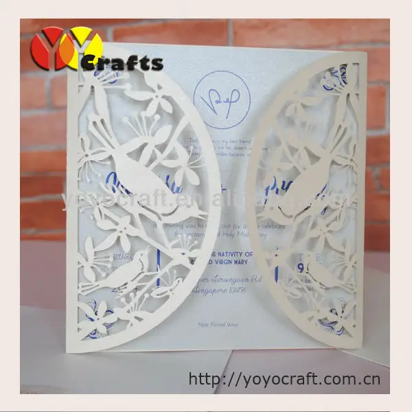 Оптовые продажи новинка 2016 акция пригласительная открытка love birds laser cut для