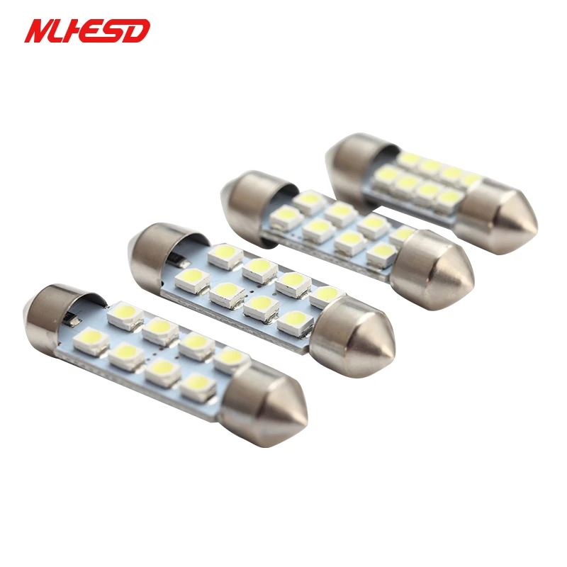 

500pcs White Dome Festoon light c5w C10W Car led 3528 1210 8 SMD 31MM 36MM 39MM 41mm Auto Door Led Reading bulbs Glove Box Light